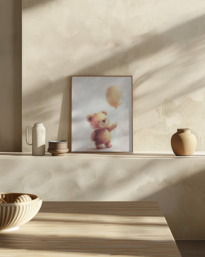 Teddy Bear and Balloon Poster