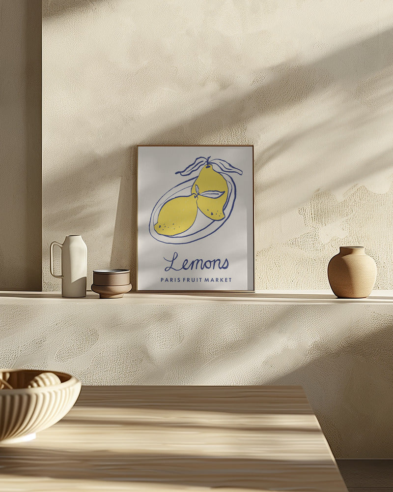 Food Art - Lemons Paris Fruit Market Poster