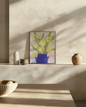 Yellow Tulips In a Vase Poster