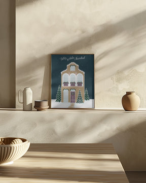 Starry gingerbread home - Feliz y dulce Navidad - Mauve Poster