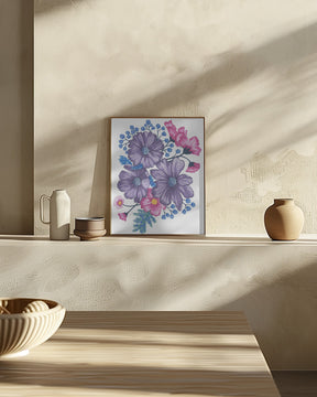 Pink and Purple Florals Poster