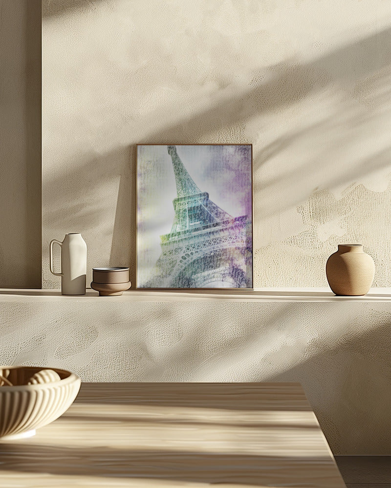 PARIS Watercolor Eiffel Tower Poster