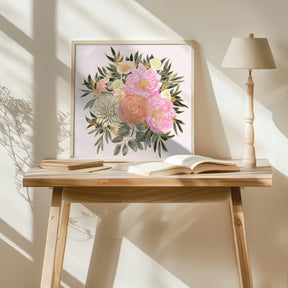 Nanette floral bouquet in pastels Poster