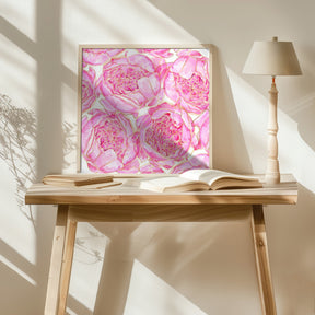 Sally's peonies pattern Poster