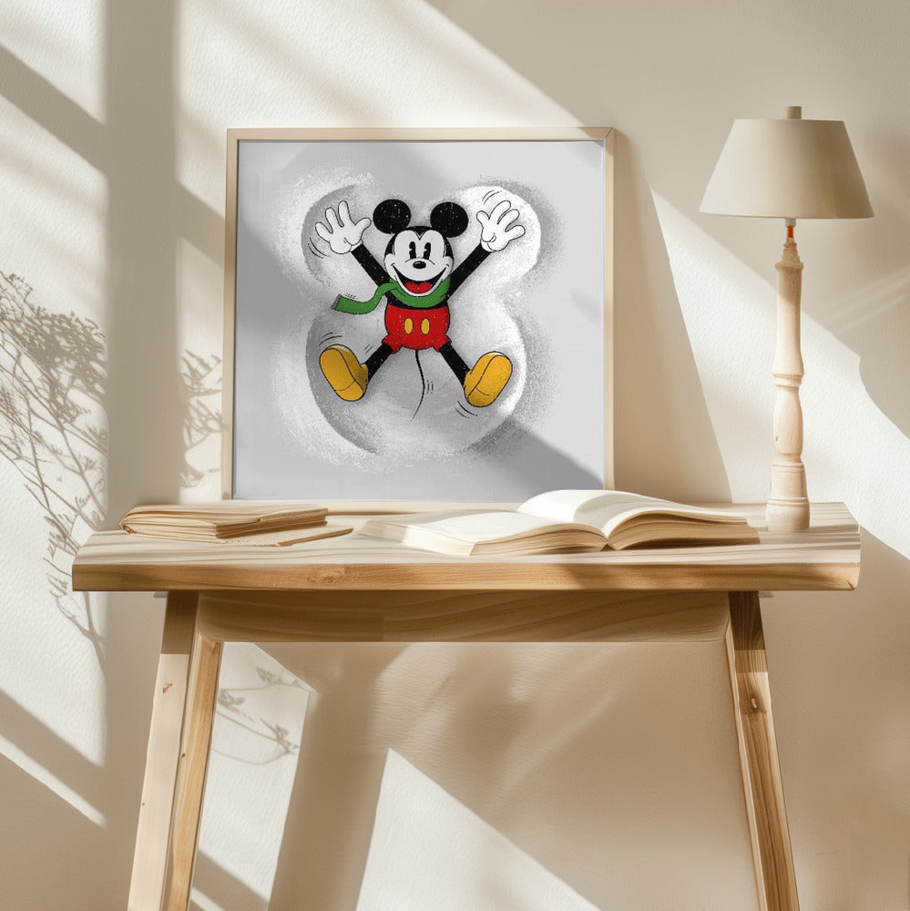 Mickey In Snow Poster