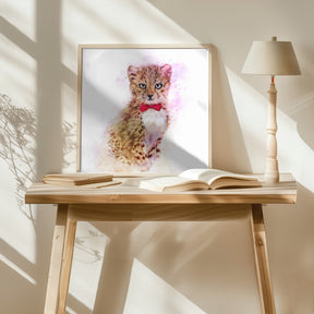 Baby Cheetah Watercolor Poster