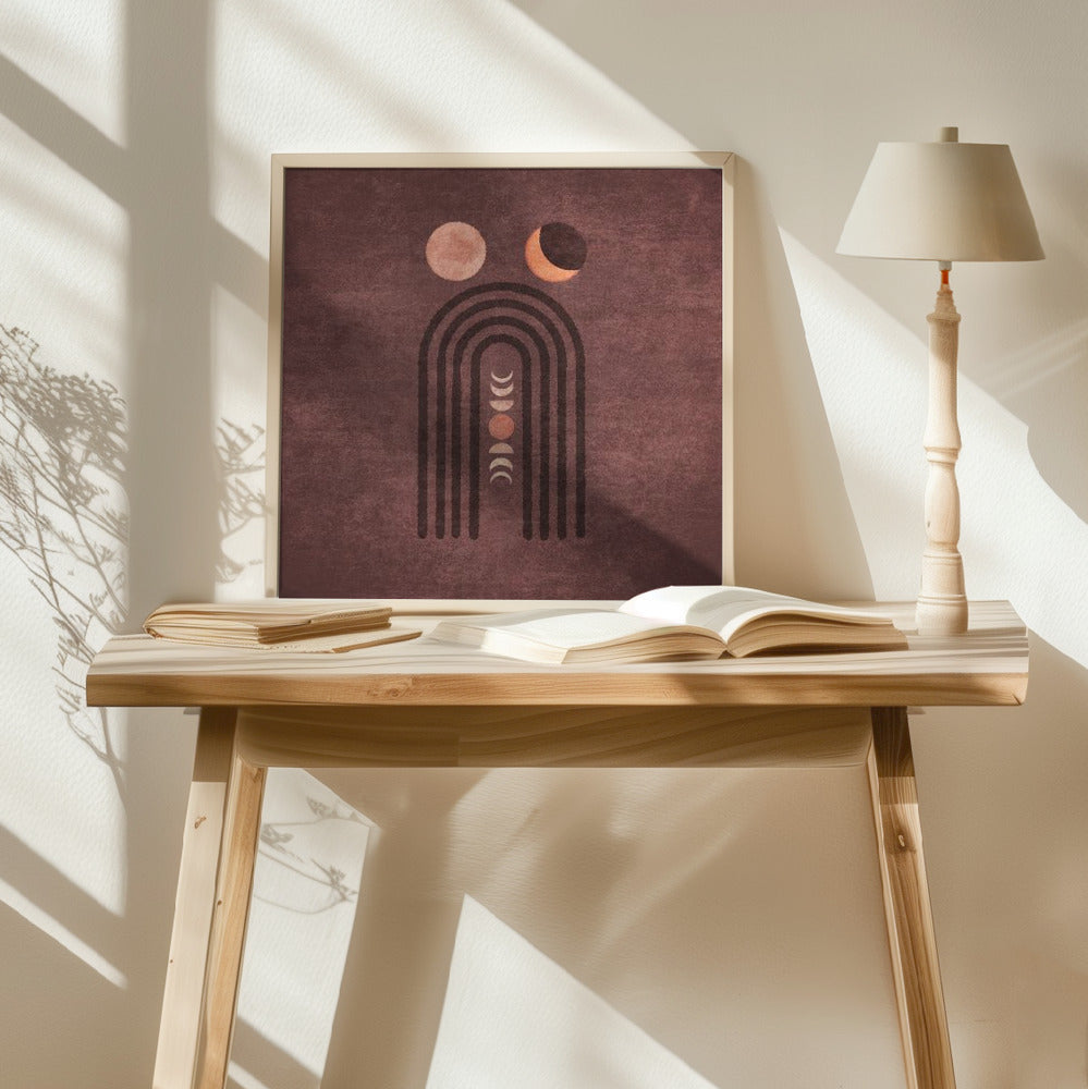 Visne Watercolor Moon Phase Poster