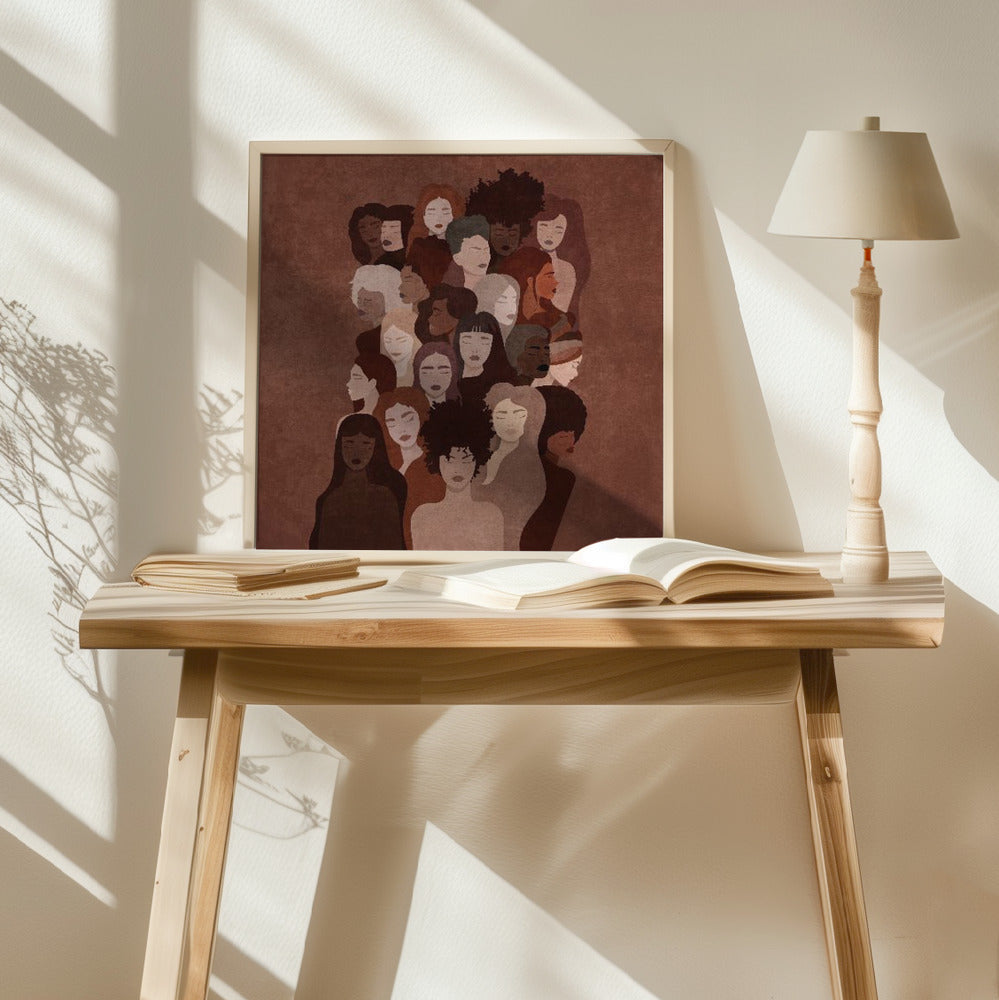 Absctract Terra Womens Faces Poster