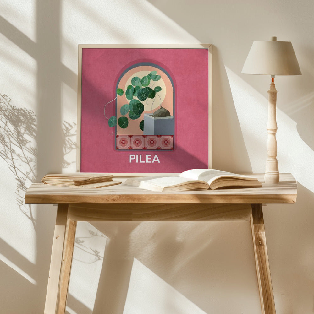 Green Sets Pilea Poster