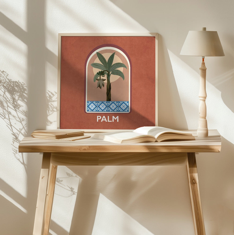 Green Sets Palm Poster