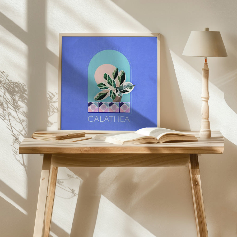 Green Sets Calathea Poster