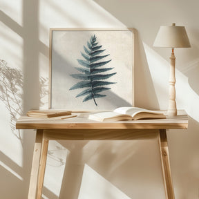 Teal watercolor fern 5 Poster