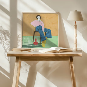 Lady Sitting with her vase Poster