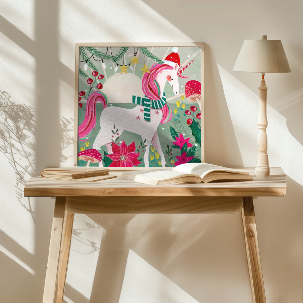 Christmas Unicorn Poster