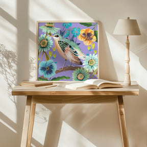 Bird and Flowers Poster