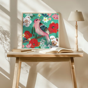 Bird and Flowers Poster