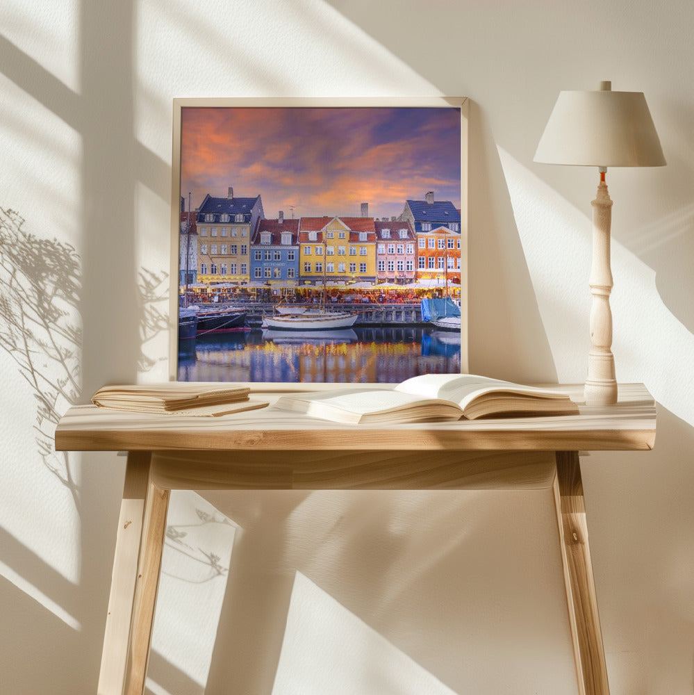 COPENHAGEN Charming Evening Mood at Nyhavn Poster