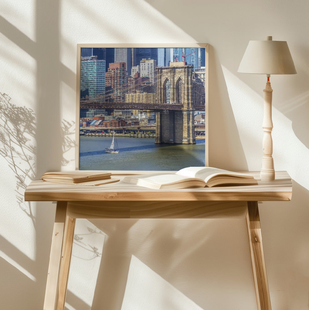 NEW YORK CITY Brooklyn Bridge &amp; Manhattan Skyline Poster