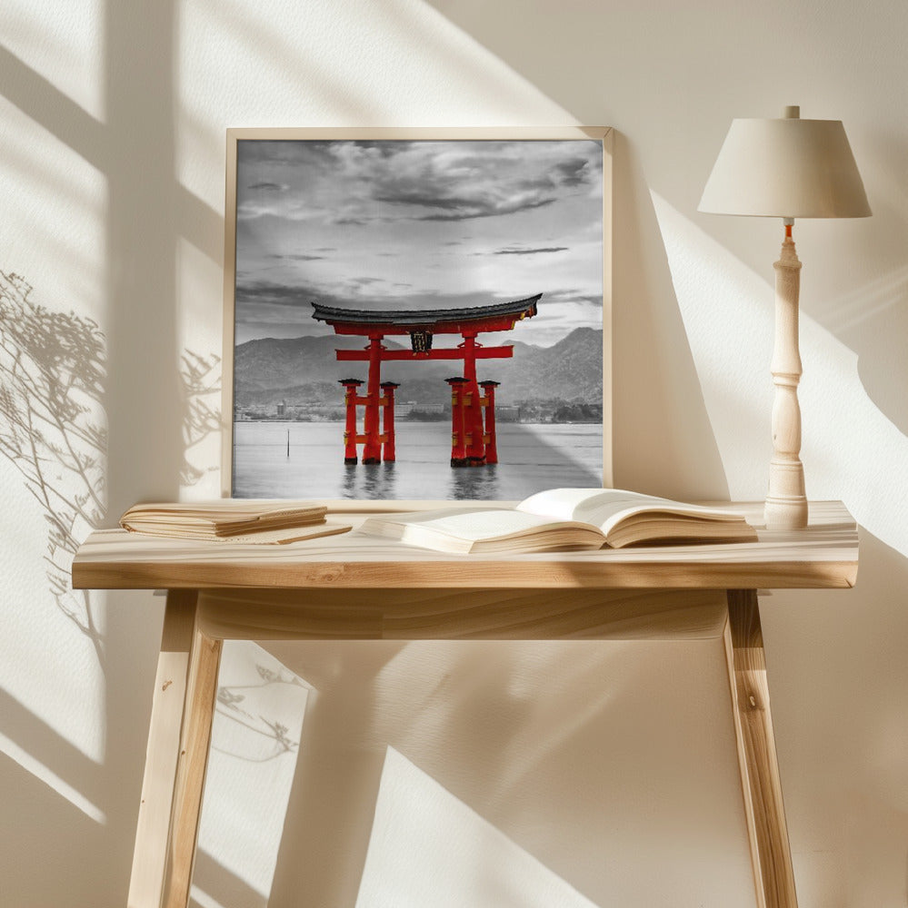 Torii of Itsukushima Shrine on Miyajima - colorkey Poster