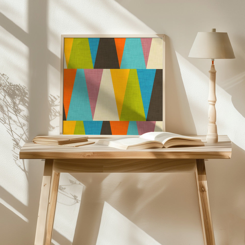 Retro Color Block Triangle Poster