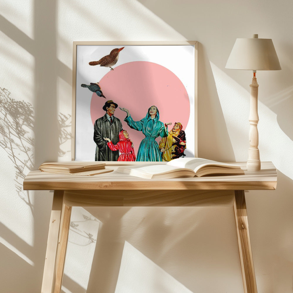 Happy Family- Surreal Collage Poster