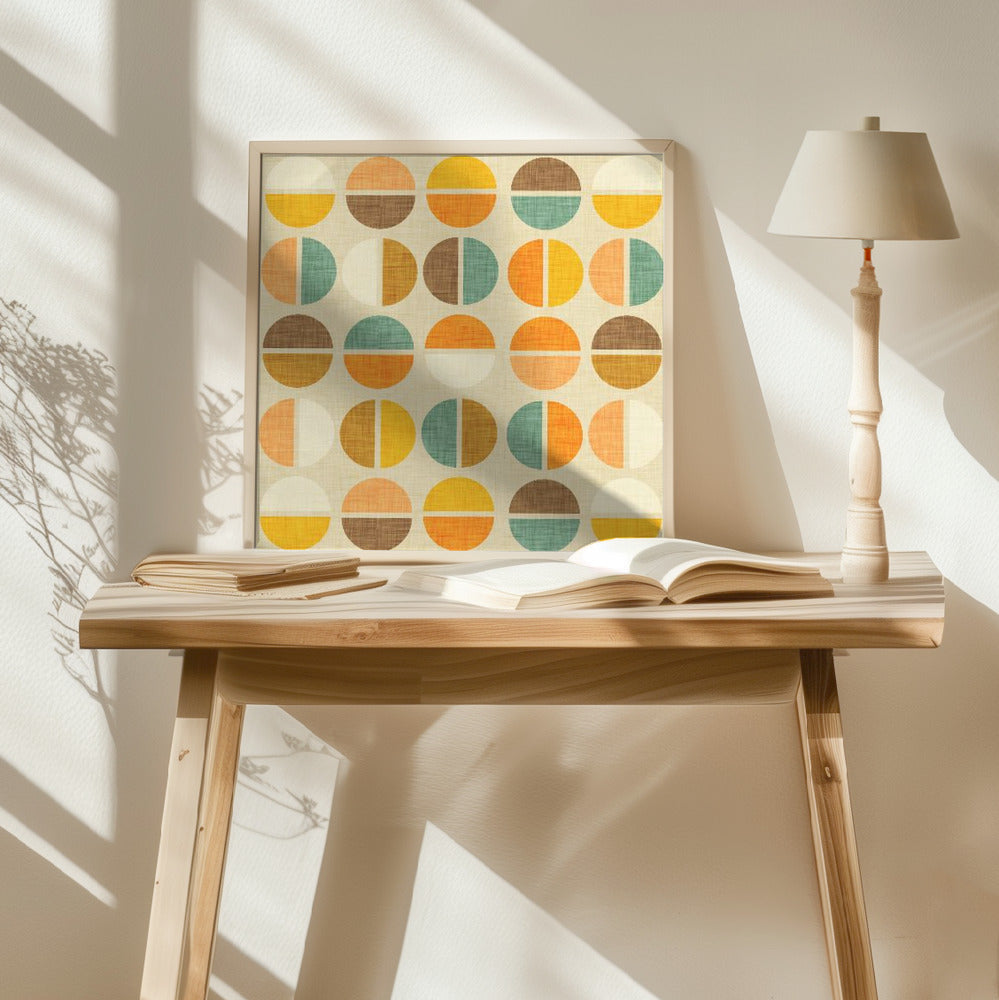 Rainbow Dots - Mid Century Neutral Poster