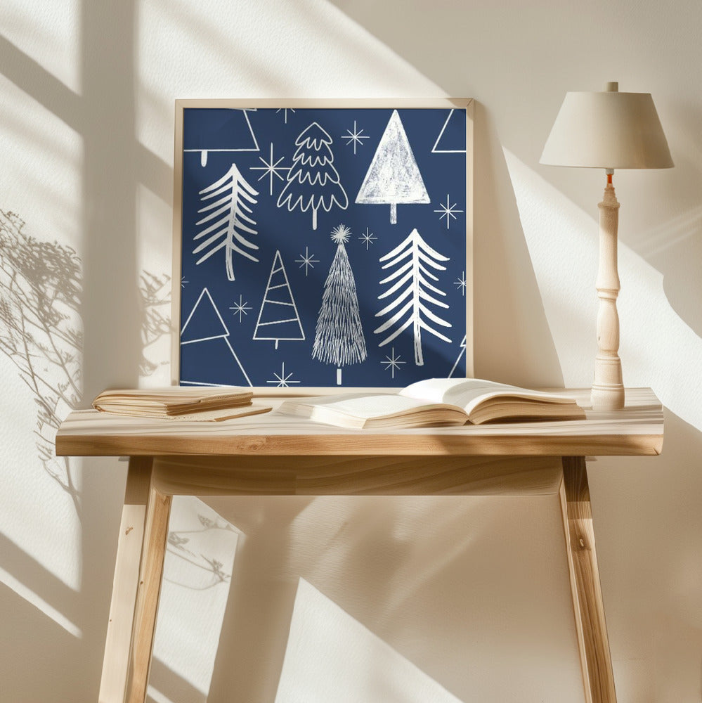 Christmas Tree Evergreen - Tree - Pine Tree Blue Poster