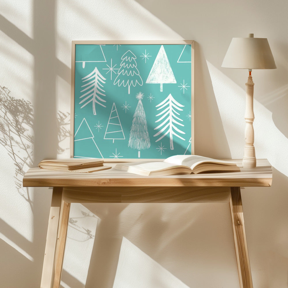 Christmas Tree Evergreen - Tree - Pine Tree Baby Blue Poster