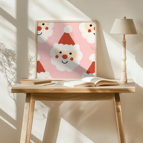 Santa Claus Retro Bold Pink Poster