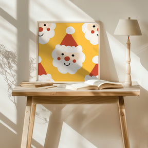 Santa Claus Retro Bold Yellow Poster