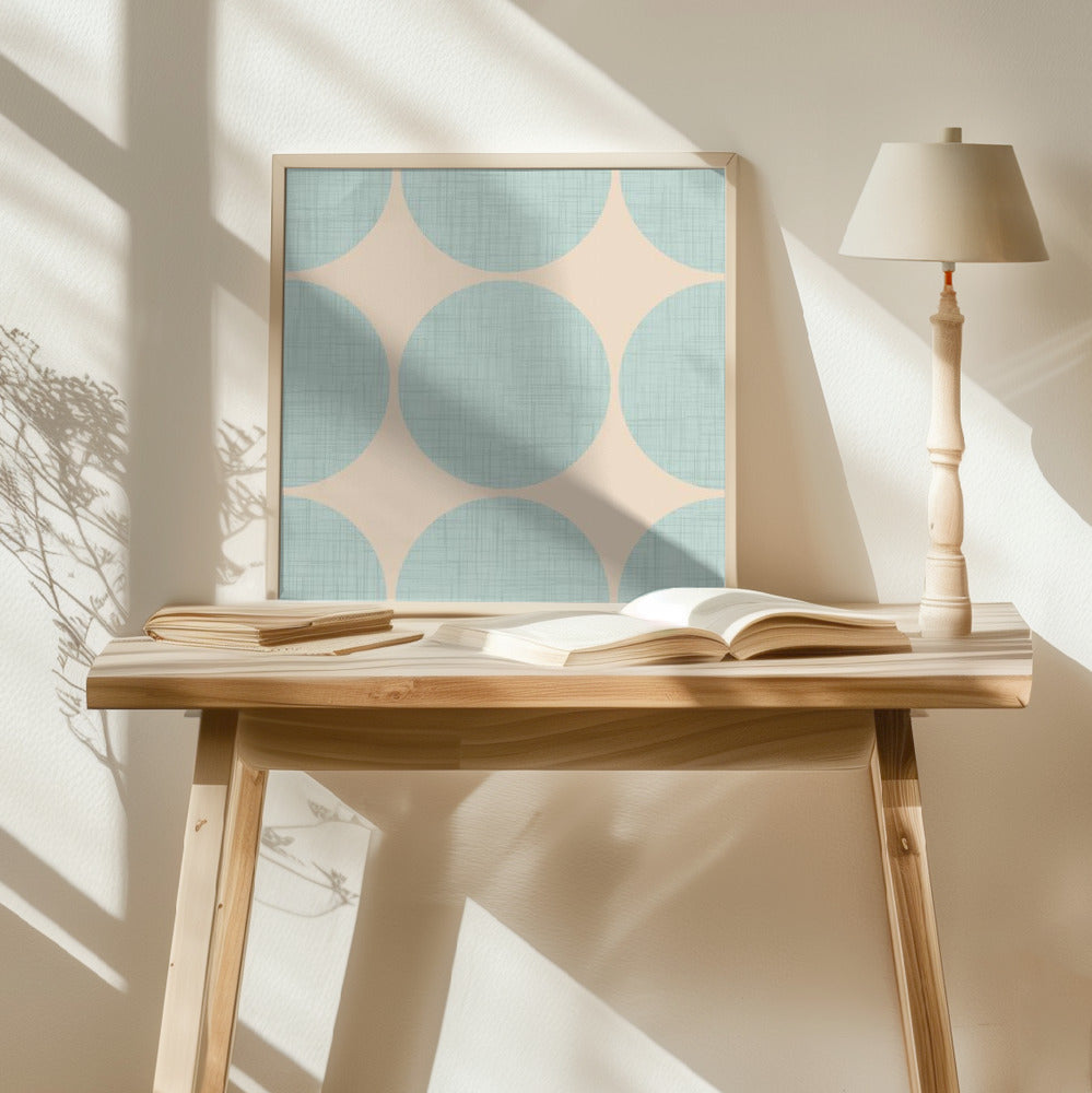 Modern Baby Blue Retro Spheres-Mid Century Modern Poster