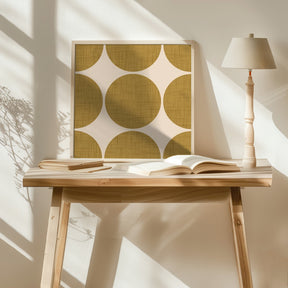 Modern Mustard Retro Spheres-Mid Century Modern Poster