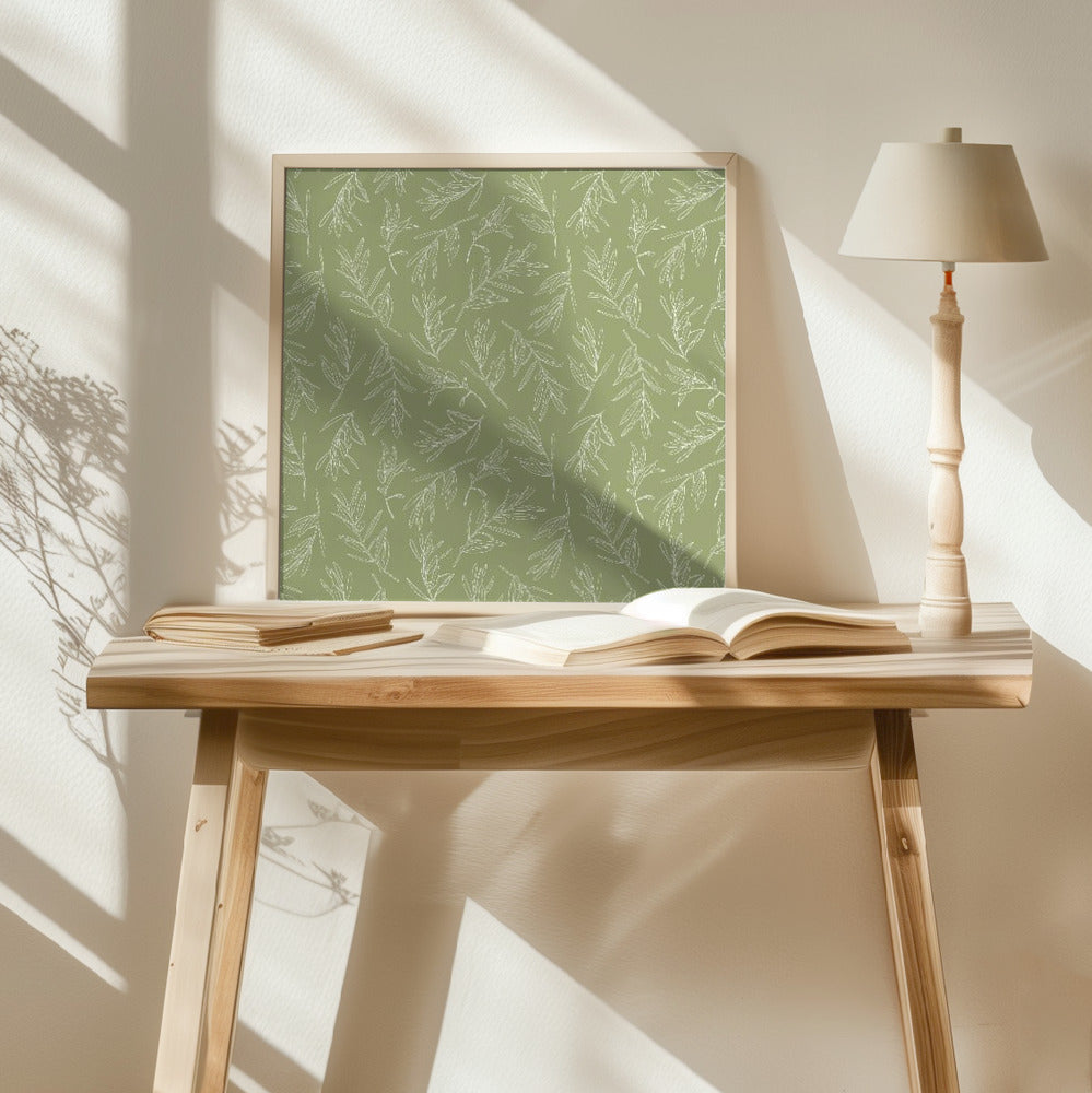 Olive Leaves Pattern Poster