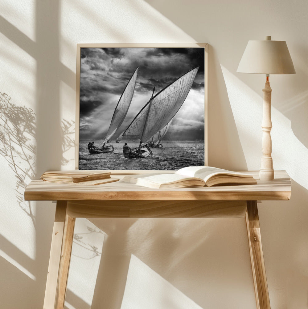 Sailboats and Light Poster