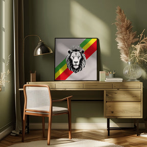 Rasta Lion Poster