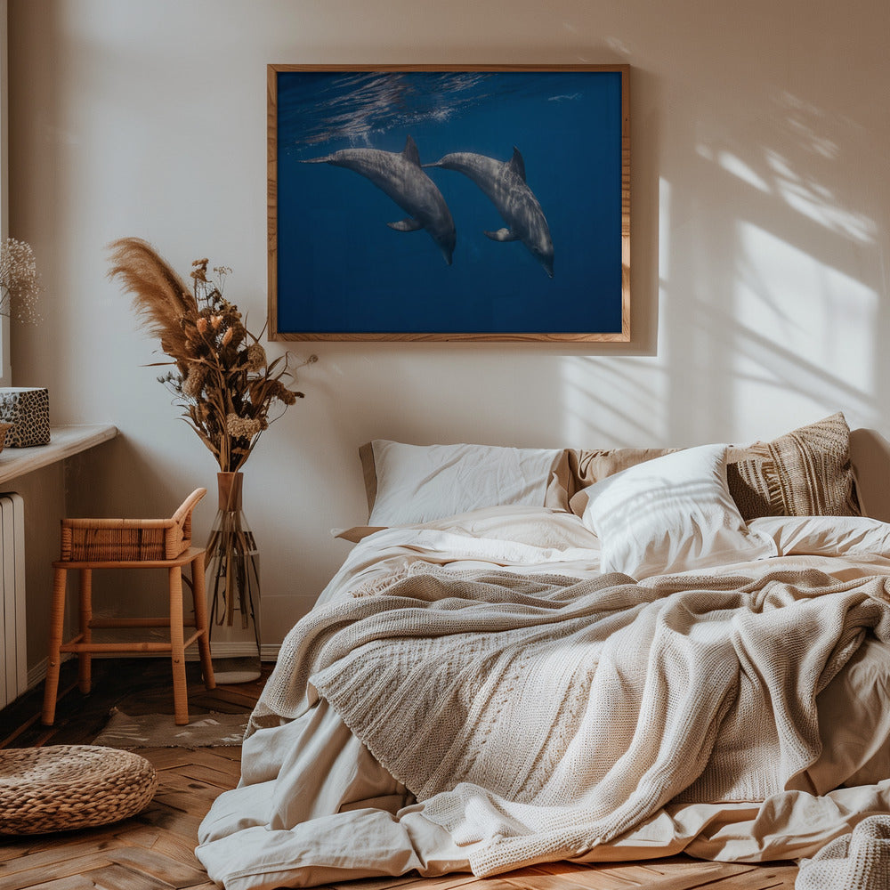 Two bottlenose dolphins Poster