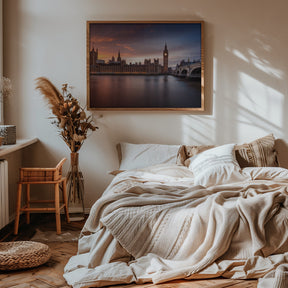 London Palace of Westminster Sunset Poster