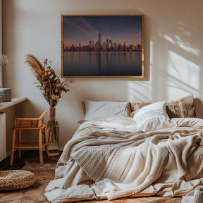 Lower Manhattan at dusk Poster