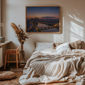 Frankfurt Skyline at sunset Poster