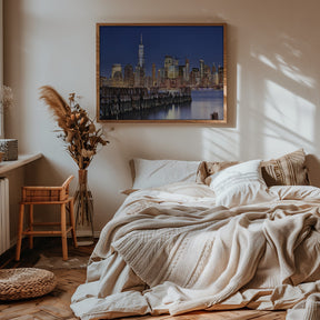 Manhattan Skyline at night Poster