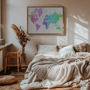 Jude watercolor world map Poster