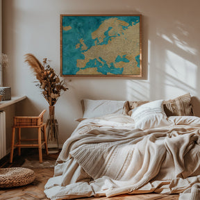 Lexy detailed Europe map Poster