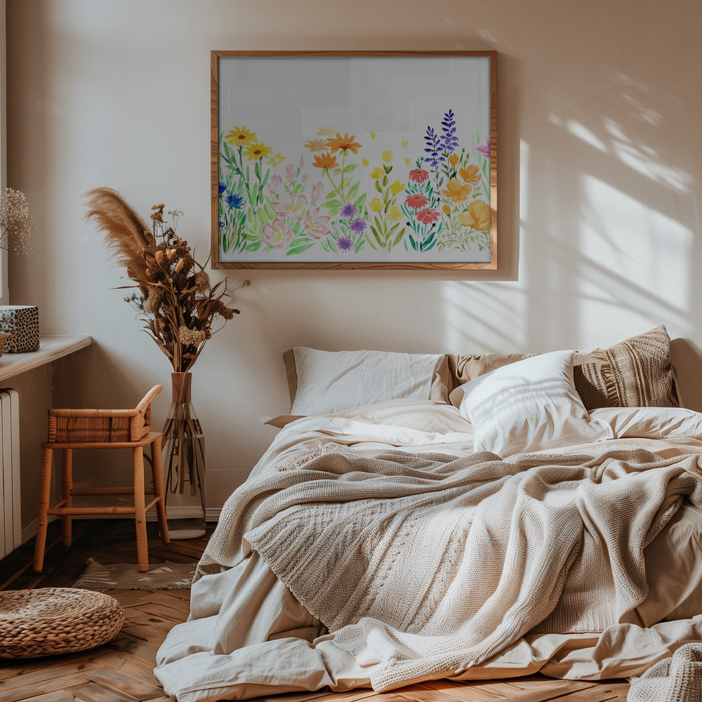 Watercolor wildflowers Poster