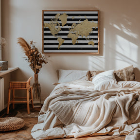 Detailed world map with cities, Harper Poster