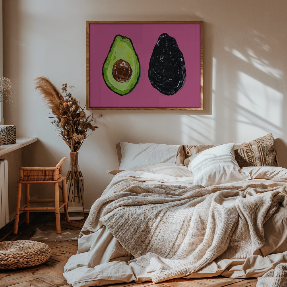 Avocado On Pink Poster