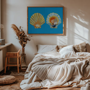 Scallops On Blue Poster