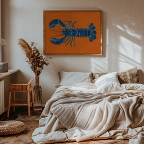 Lobster On Orange Poster