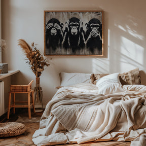 Three Wize Monkeys Poster