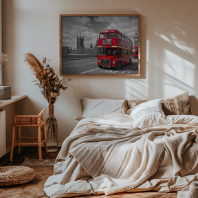 Red Buses in London Poster