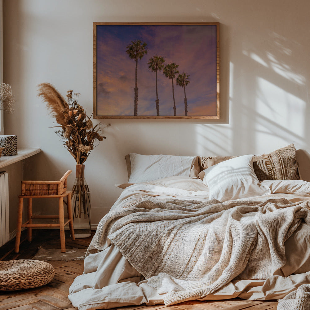 Palm trees - Idyllic sunset Poster